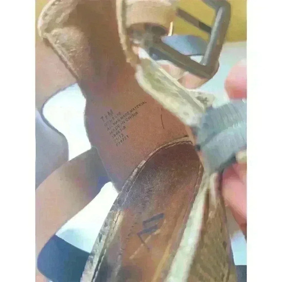 Worthington Vinny Wedge Heel Sandals Women’s Size 7.5M Multicolor Snakeskin - Picture 2 of 10